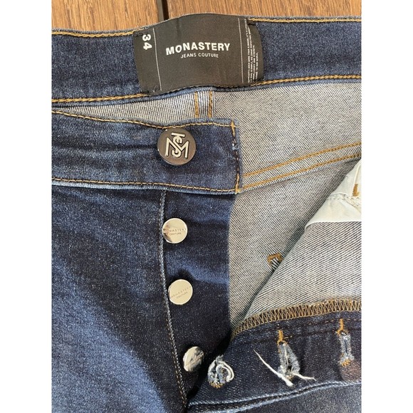 Monastery Couture Luxury Men’s Size 34 X 31 Skinny Jeans Button Fly - Picture 4 of 8